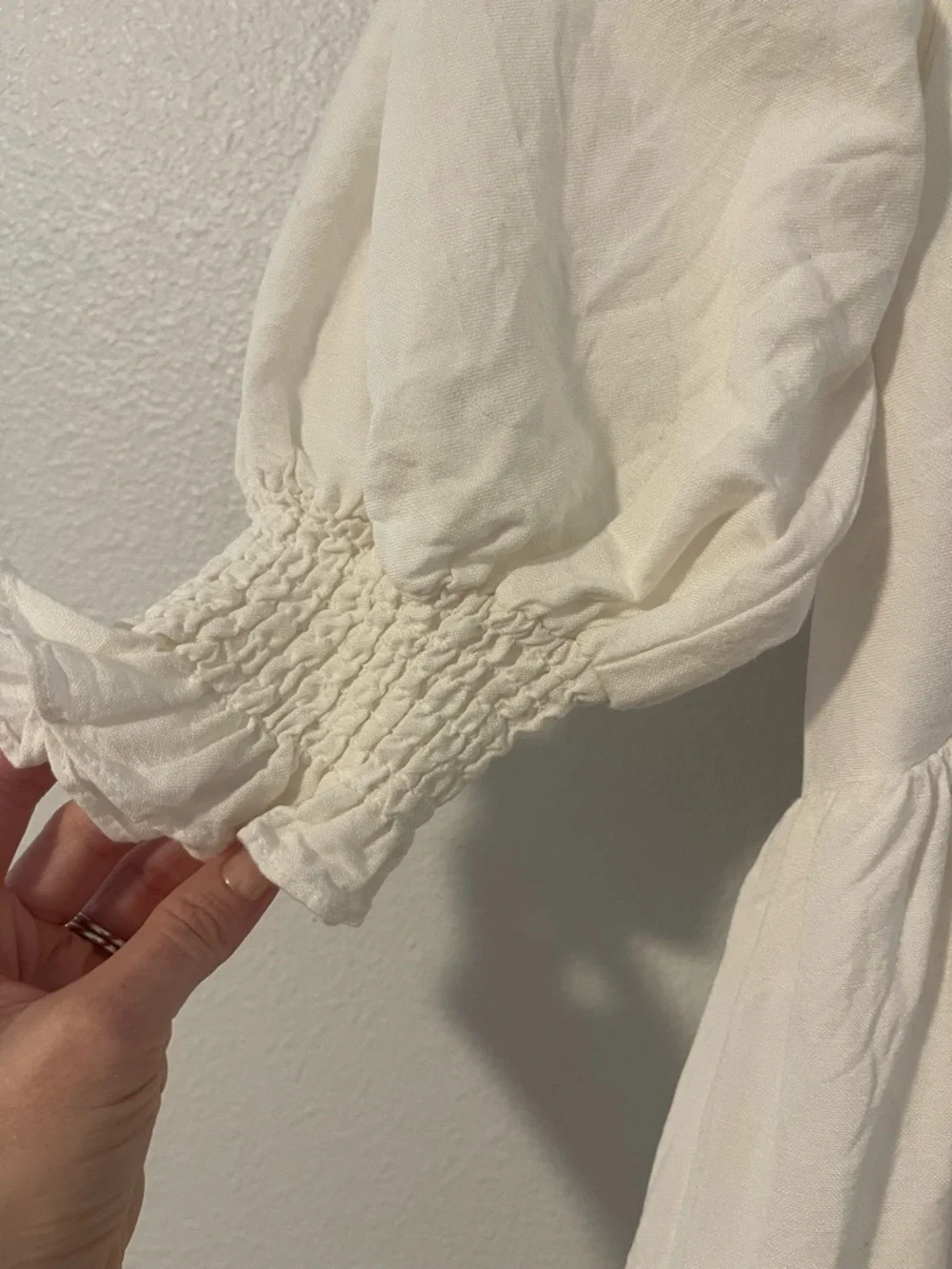 Sabo Skirt White Puff-Sleeve Square Neck Mini Dress - Picture 3 of 8